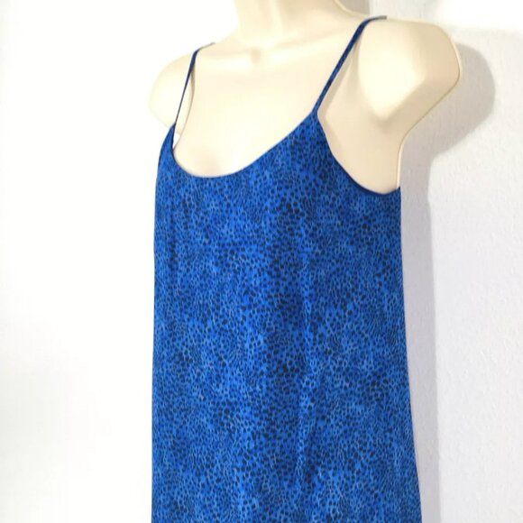 & Other Stories Leopard Print Midi Slip Dress Sz 0 Adjustable Straps Side Slits - Picture 8 of 15